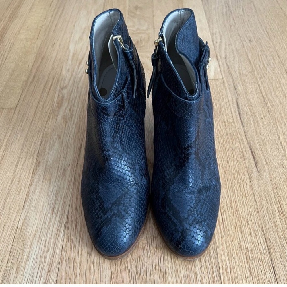 Boden Navy Snakeskin Ankle Boots - Picture 2 of 11